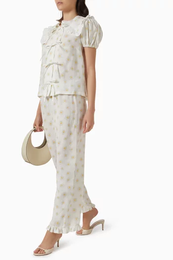 Printed Lounge Shirt in Linen