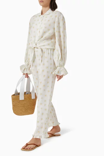 Rumba Printed Lounge Shirt in Linen