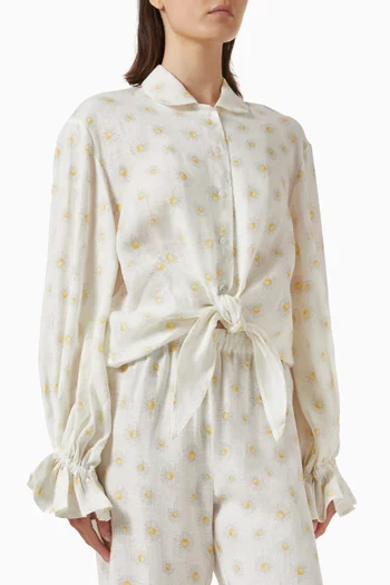 Rumba Printed Lounge Shirt in Linen
