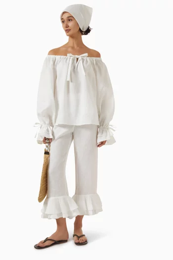 Cha-Cha Lounge Blouse in Cotton-linen