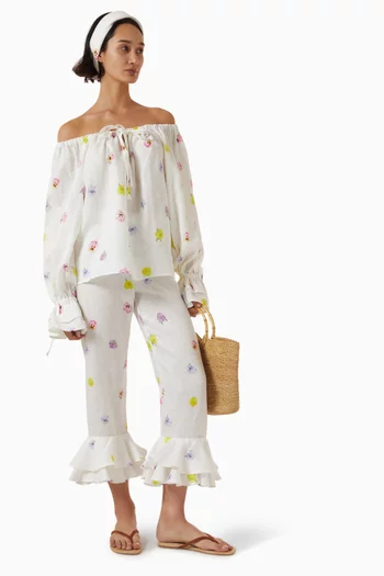 Cha-Cha Lounge Blouse in Cotton-linen