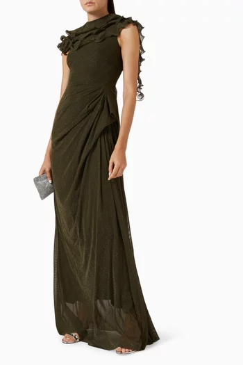 Marche Frill Drape Dress