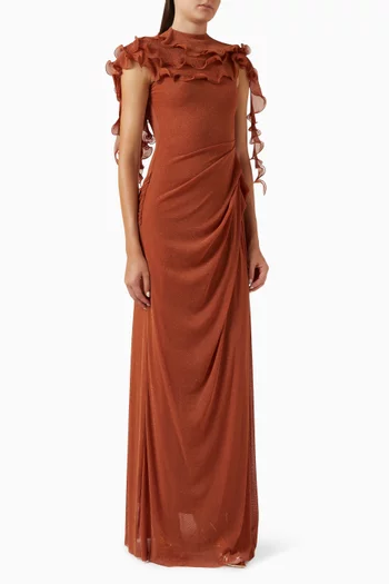Marche Frill Drape Dress