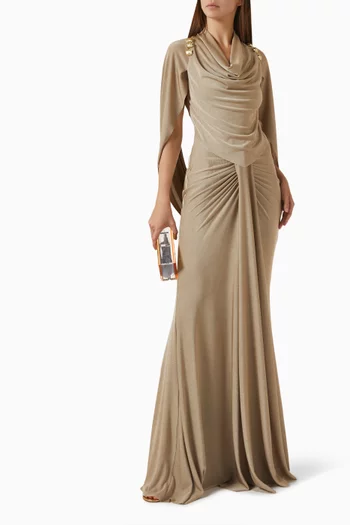 Salmonie Embellished Drape Dress