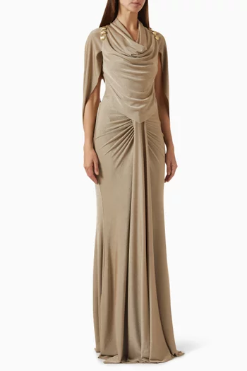 Salmonie Embellished Drape Dress