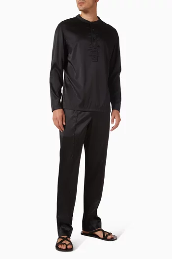 Logo Waistband Pyjama Pants in Silk