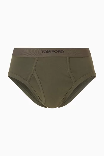 Logo-print Briefs in Cotton