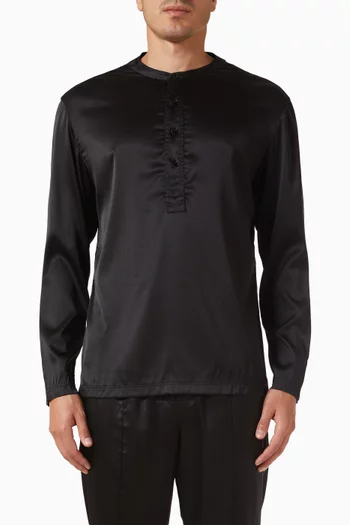Henley Pyjama Shirt in Silk