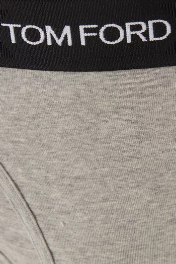 Logo-waistband Briefs in Cotton-blend