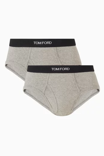 Logo-waistband Briefs in Cotton-blend