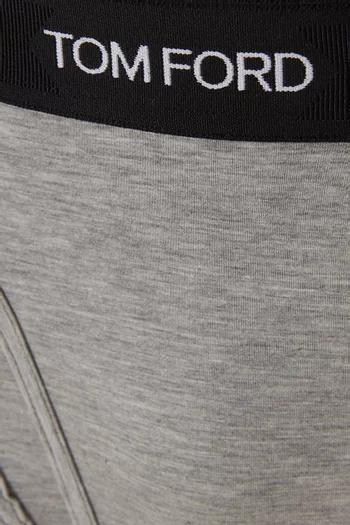Logo-waistband Boxer Briefs in Cotton-blend, Set of 2