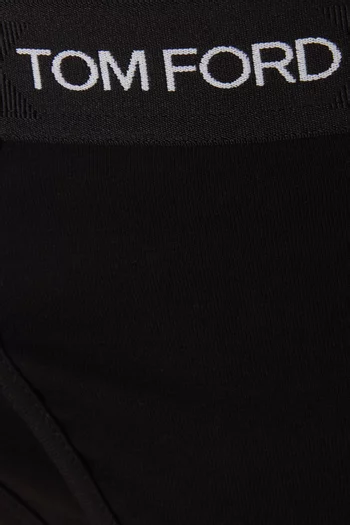 Logo-waistband Briefs in Cotton-blend