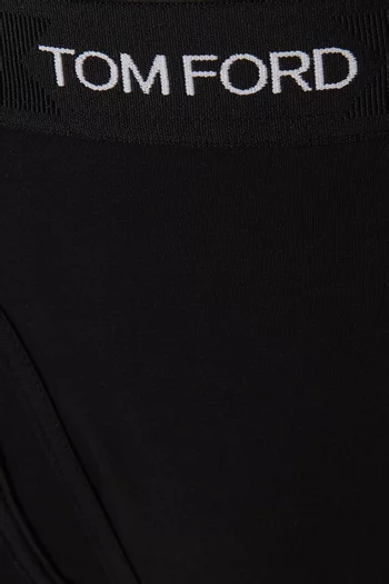 Logo-waistband Boxer Briefs in Cotton-blend, Set of 2