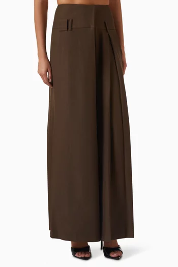 Wide-leg Pants in Brushed Fabric