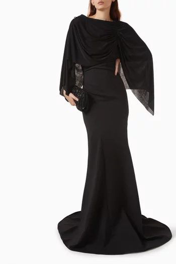Kyria Detachable-cape Dress