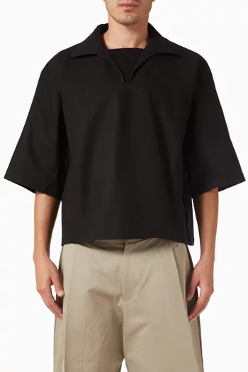Football Box Polo Shirt in Cotton