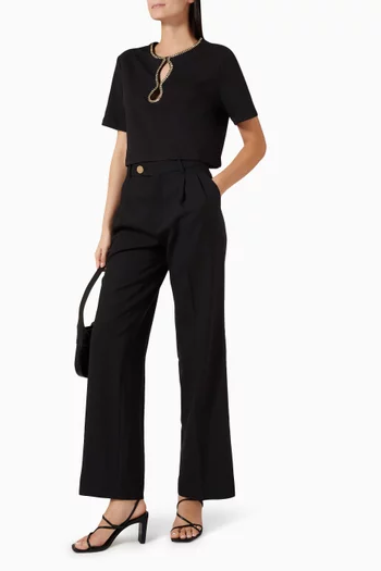 Azalee Embellished T-shirt in Cotton Blend