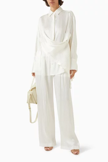 Aria Draped Shirt in Jacquard-silk