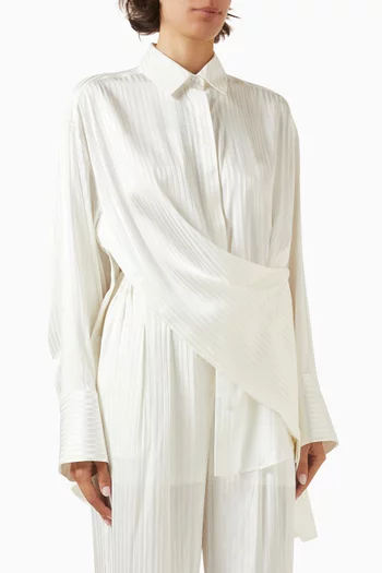 Aria Draped Shirt in Jacquard-silk