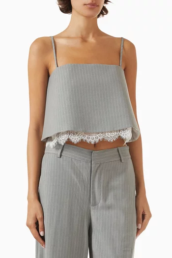 Lace-hem Tailored Cami Top