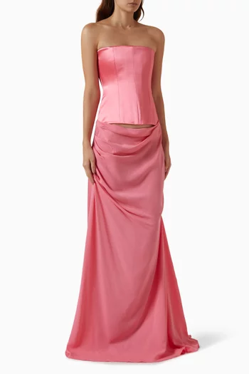 Longline Corset Gown in Satin