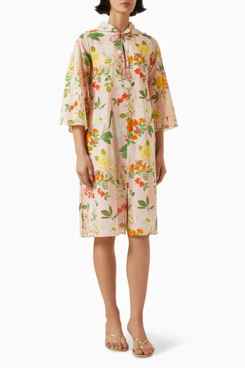 Villa Floral-print Hoodie Dress