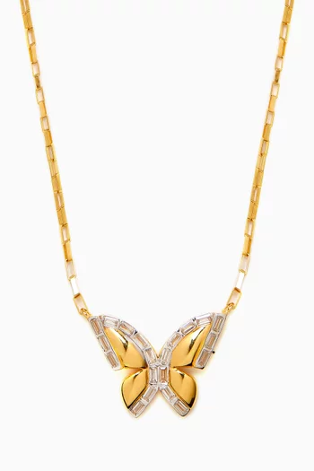 Butterfly Pendant Necklace in 24kt Gold-plated Sterling Silver