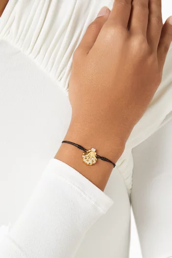 Shell Cord Bracelet in 24kt Gold-plated Sterling Silver