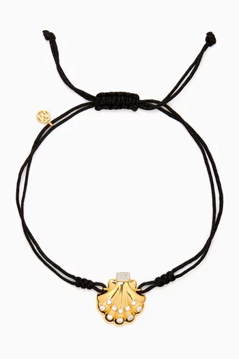 Shell Cord Bracelet in 24kt Gold-plated Sterling Silver