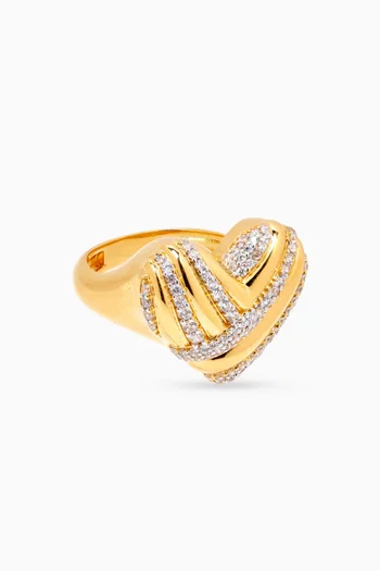 Heart Cocktail Ring in 24kt Gold-plated Sterling Silver