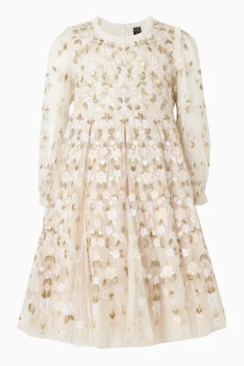 Camellia Ditsy Long Sleeve Dress in Tulle