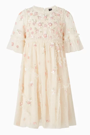 Shimmer Ditsy Short Sleeve Dress in Tulle
