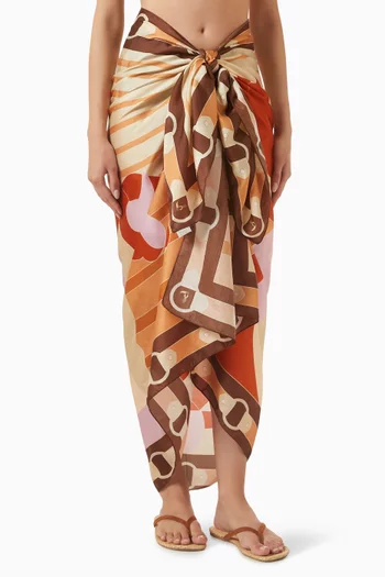 De La Falaise Sarong in Cotton-silk