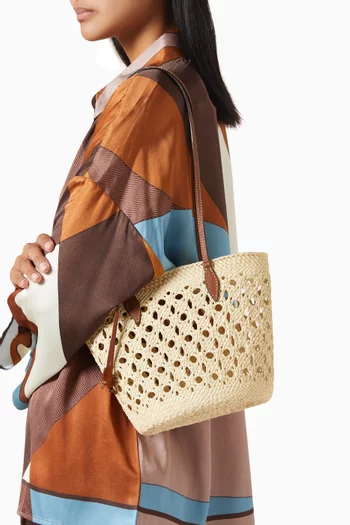Small Lattice Tote Bag in Woven Fique