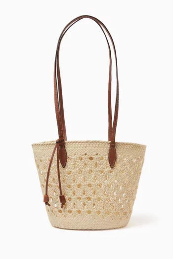 Small Lattice Tote Bag in Woven Fique