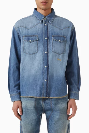 Chambray Western Shirt in Denim