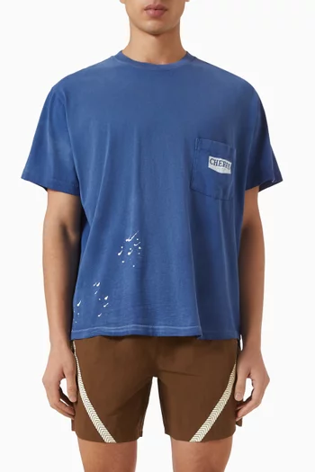 Chevron Stitch Boxy T-shirt in Cotton