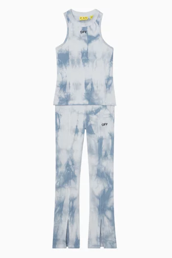 Off Stamp Tie-Dye Ribbed Pants in Cotton Blend