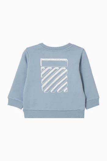 Scribble Diagonal Sweatshirt in Cotton