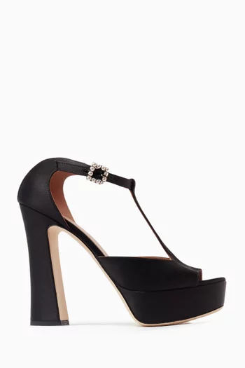 Nomi 125 Platform Sandals in Satin