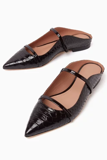 Maureen Flats in Python-embossed Leather
