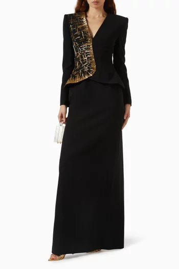Embellished-panel Maxi Dress