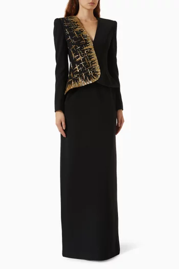 Embellished-panel Maxi Dress