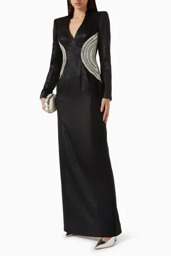 Embellished Waist Maxi Dress