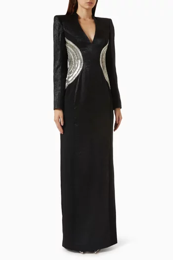 Embellished Waist Maxi Dress