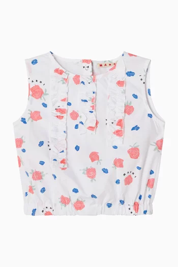 Tea Time Print Top in Cotton