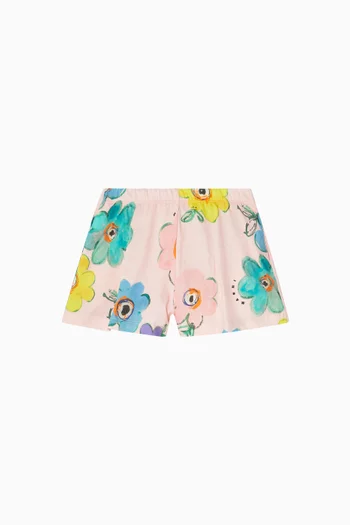 Floral Pattern Shorts in Cotton