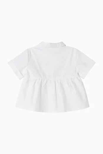 Flounce Hem Shirt in Cotton