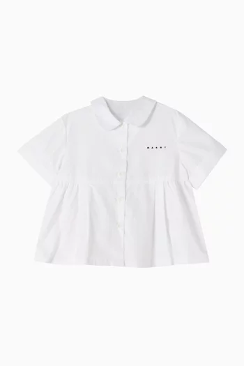 Flounce Hem Shirt in Cotton