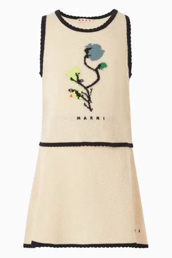 Logo Knit Skirt in Cotton